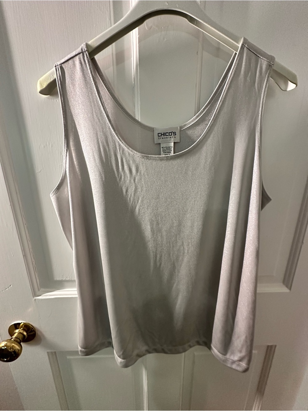Chico's Light Silver Scoop Neck Tank